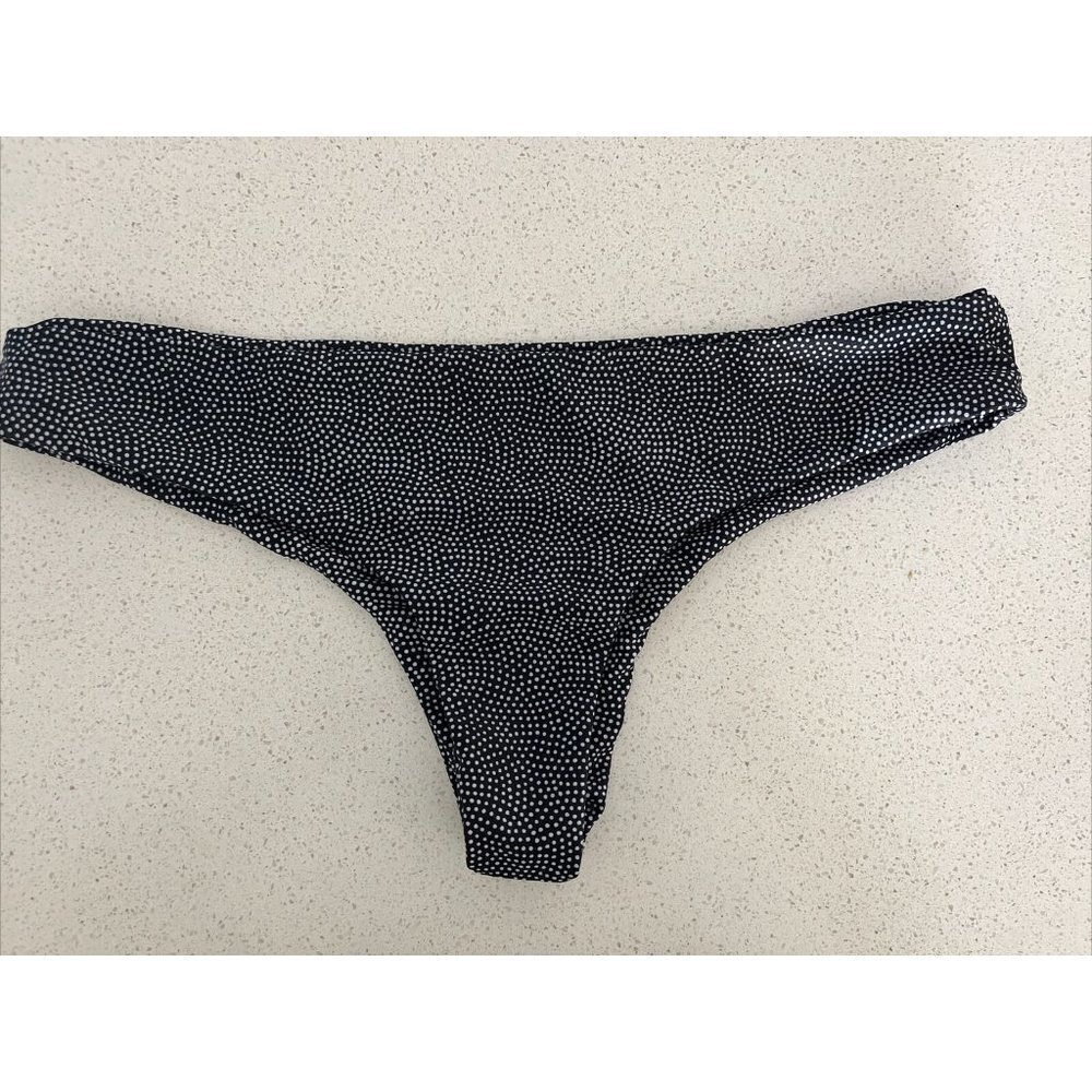 Jack's Swimwear Women's L Bikini Bottom Polka Dot New Cheeky Black White